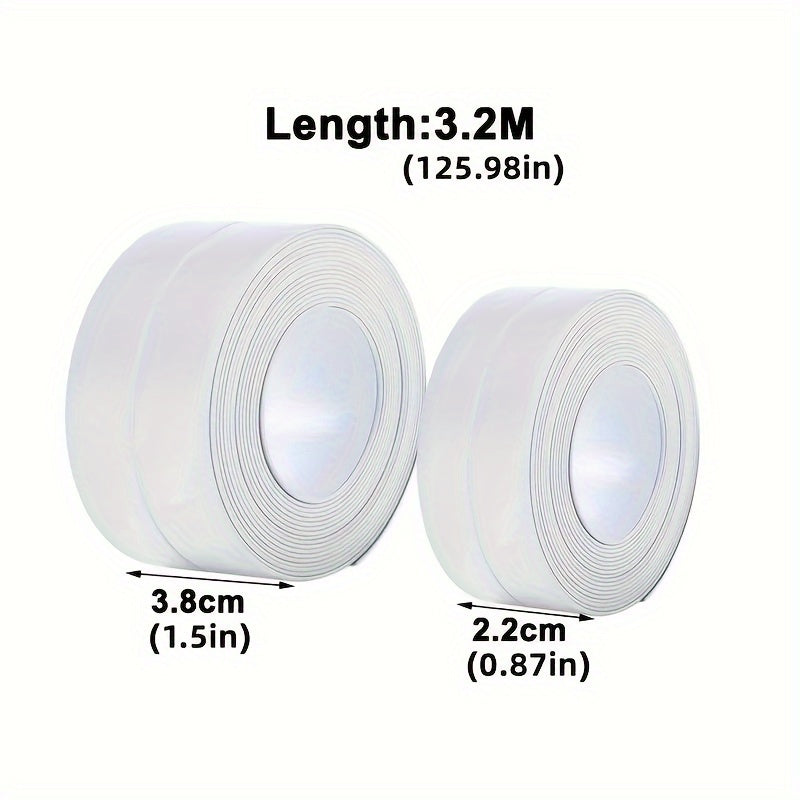 Cinta de costura impermeable blanca de 2.2cm para encimeras de cocina, baño, lavabo, inodoro y esquinas de paredes