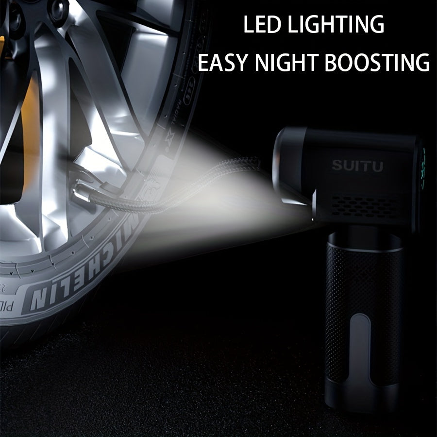 Digital Wireless Handheld Air Compressor Pump with LED Light and USB Battery Power for Car Motorcycle Bicycle Balls