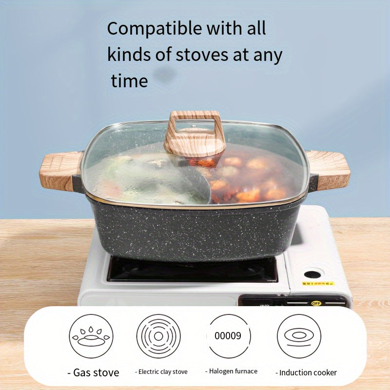 Thickened Wheat Rice Stone Mandar Duck Hot Pot Non-Stick Large Capacity for Gas and Induction
