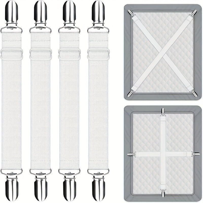 Set of 2 Non-slip Bed Sheet Clips Adjustable Fixers for Bed Sheets