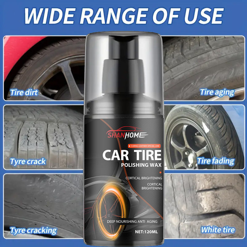 Cera de brillo para neumáticos de coche, protección duradera, realzador de brillo para piezas de plástico