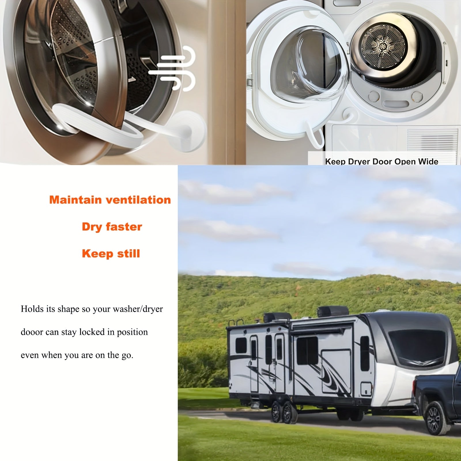 Front Door Washer Prop Magnetic Washer Door Stopper Flexible RV Washer Door Holder