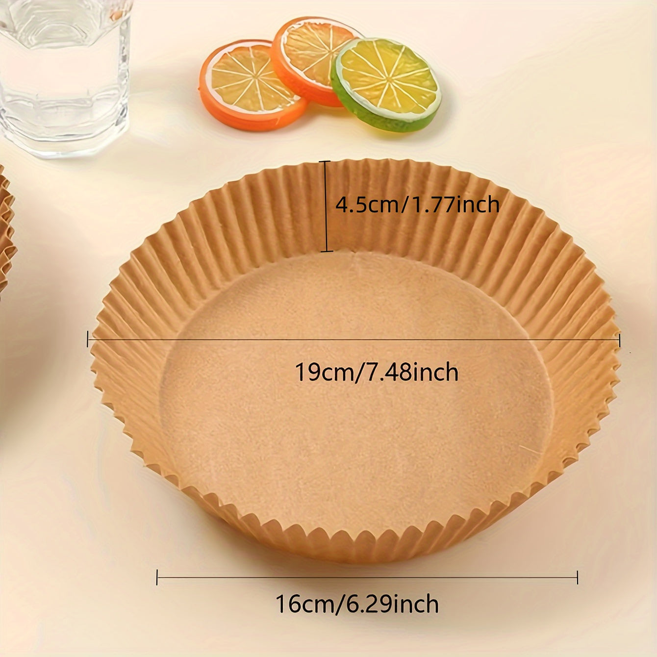 Havo fritüri uchun yopishmaydigan qog'oz qoplamalari, bir martalik, 1L sig'imli, 220W quvvatli, savat bilan, havo fritüri, pech, pishirish, bayram uchun mos. 20ta, 35ta va 45tadan mavjud.