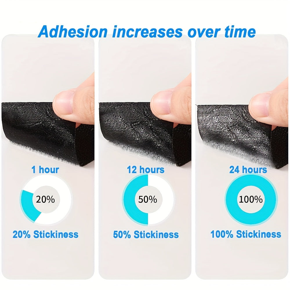 10 juegos de tiras de cinta de gancho y bucle adhesiva de alta resistencia para alfombras, tapetes y cojines