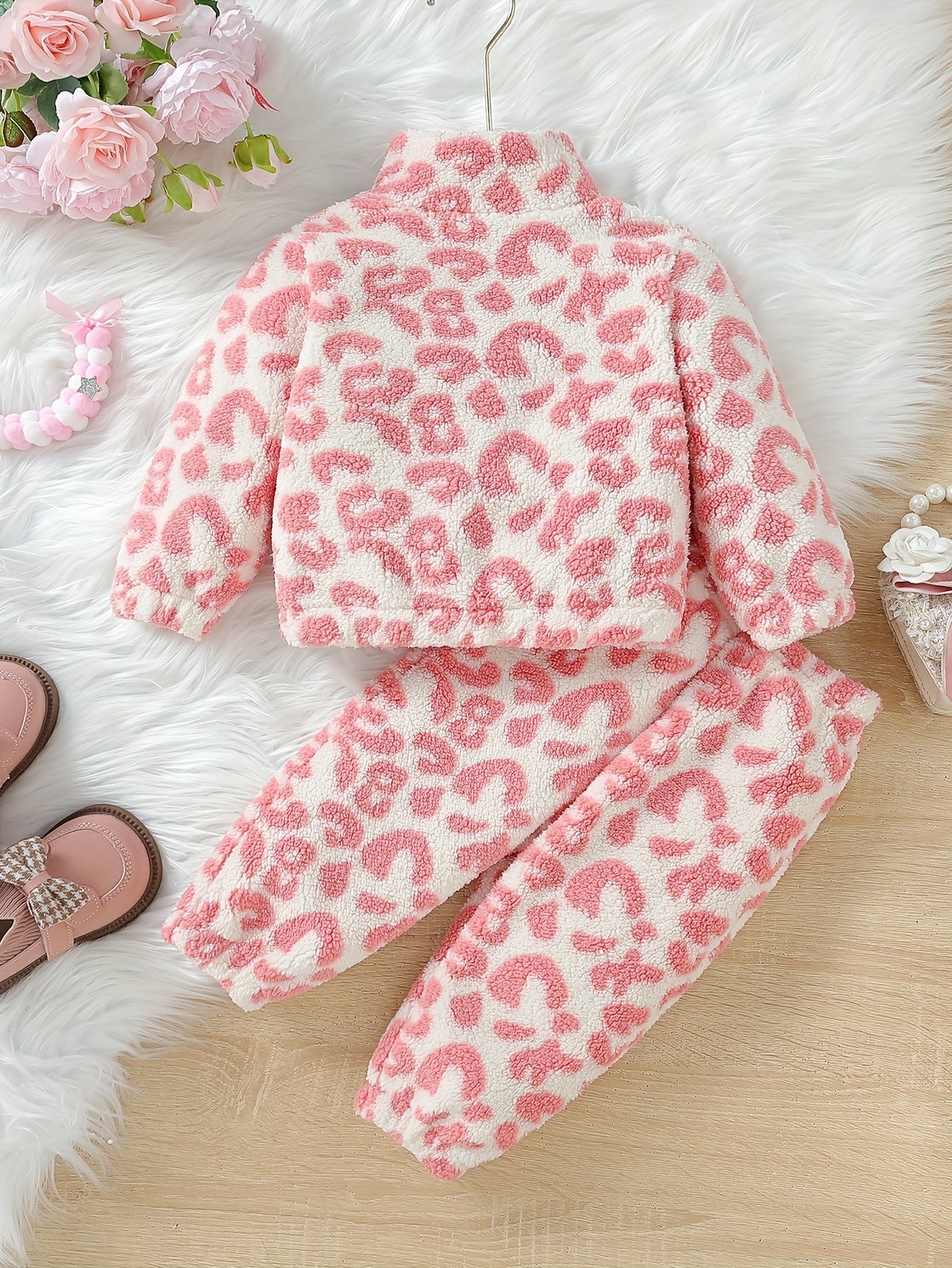 Girls' Fall Winter Outfit Set in Colorblock Polyester with Long Sleeve Top and Pants for Ages 0-3