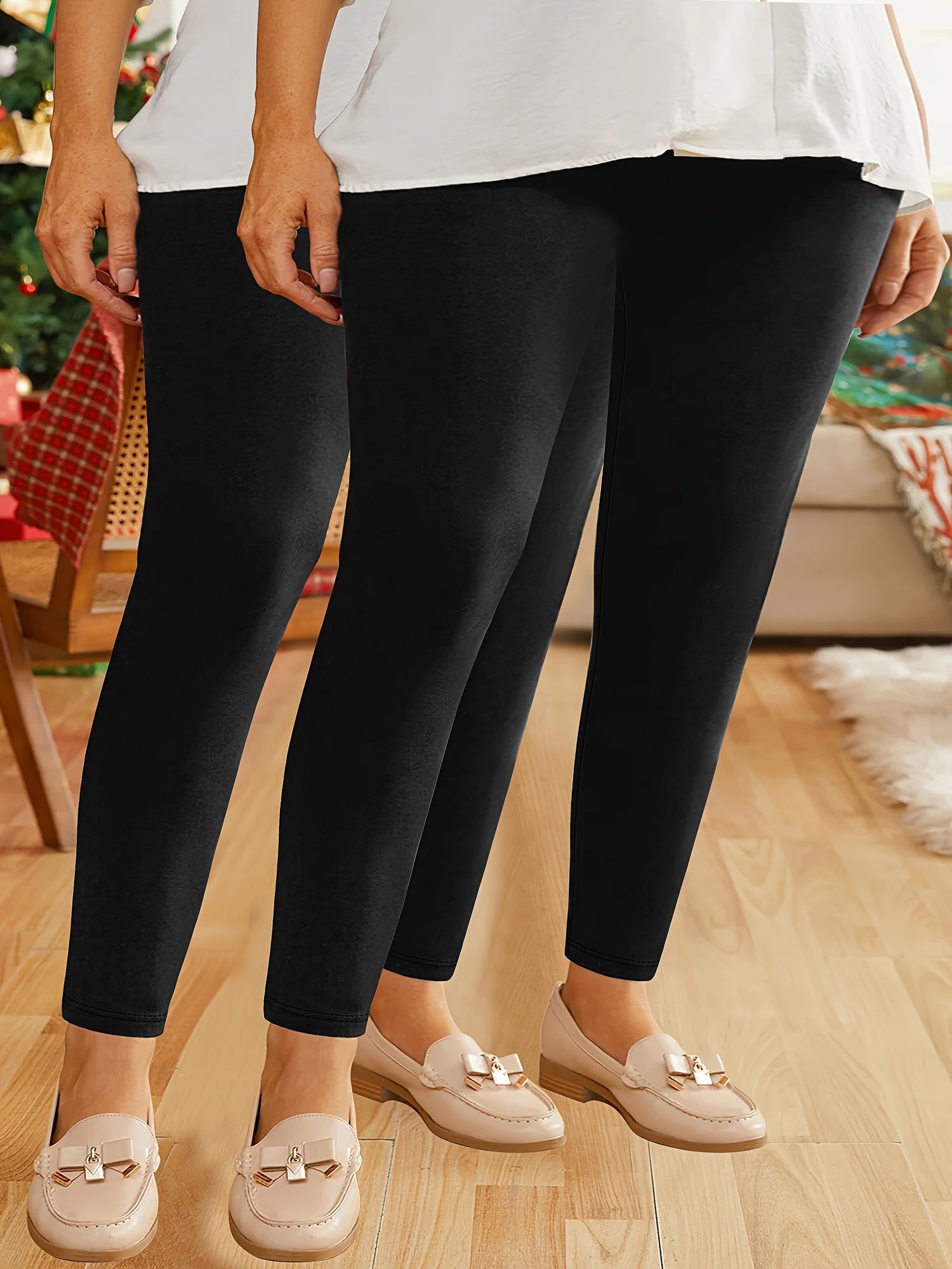 Plus Size Leopard Print Skinny Leggings High Waist Cropped Pants