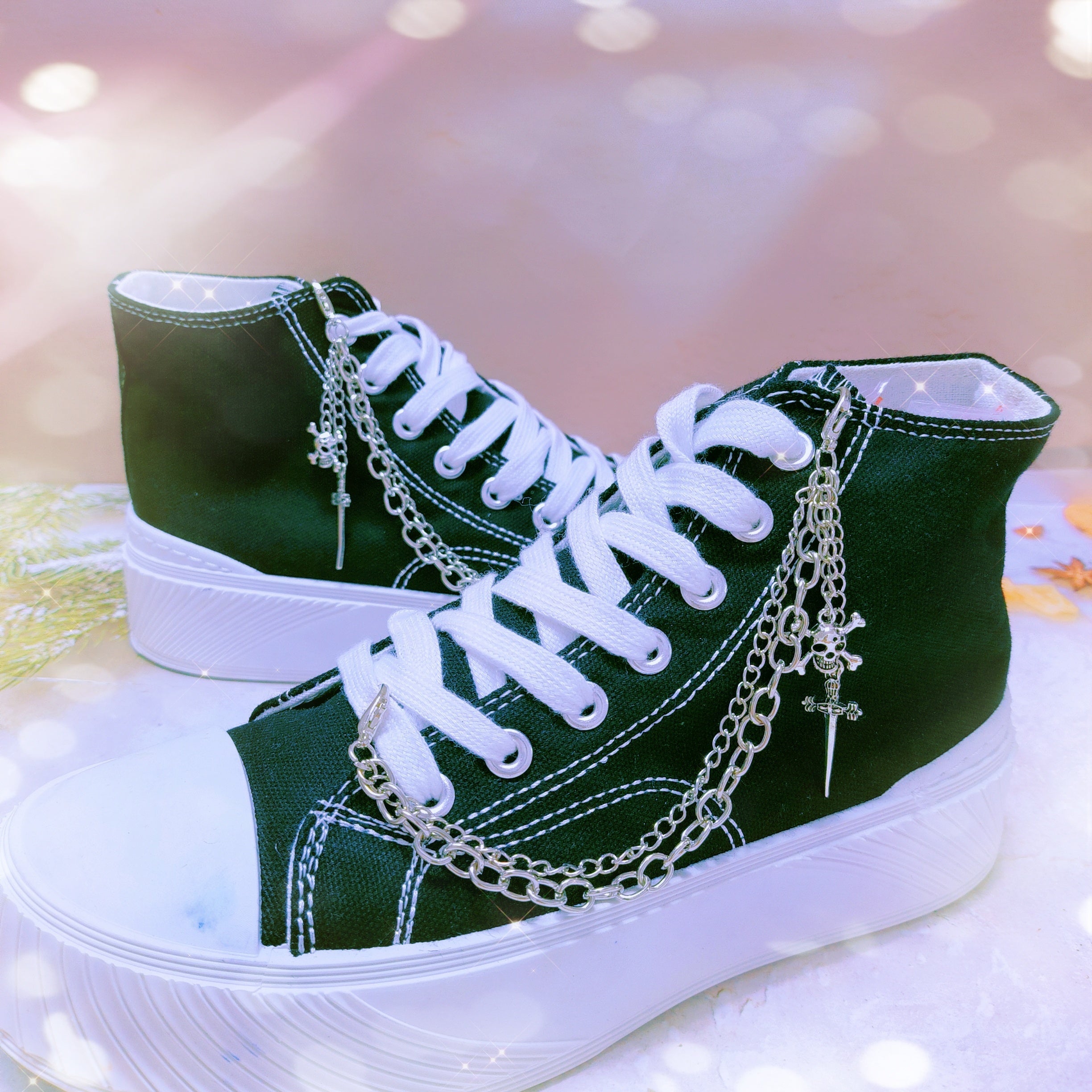 Unisex Creative Punk Style Detachable Alloy Shoe Chains for Boots and Shoes
