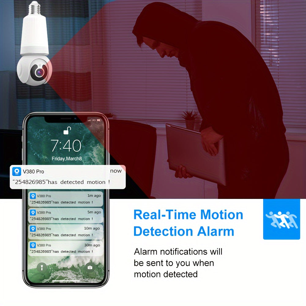Wireless Security Camera with 360° Pan, Night Vision, Two-Way Audio and App Control