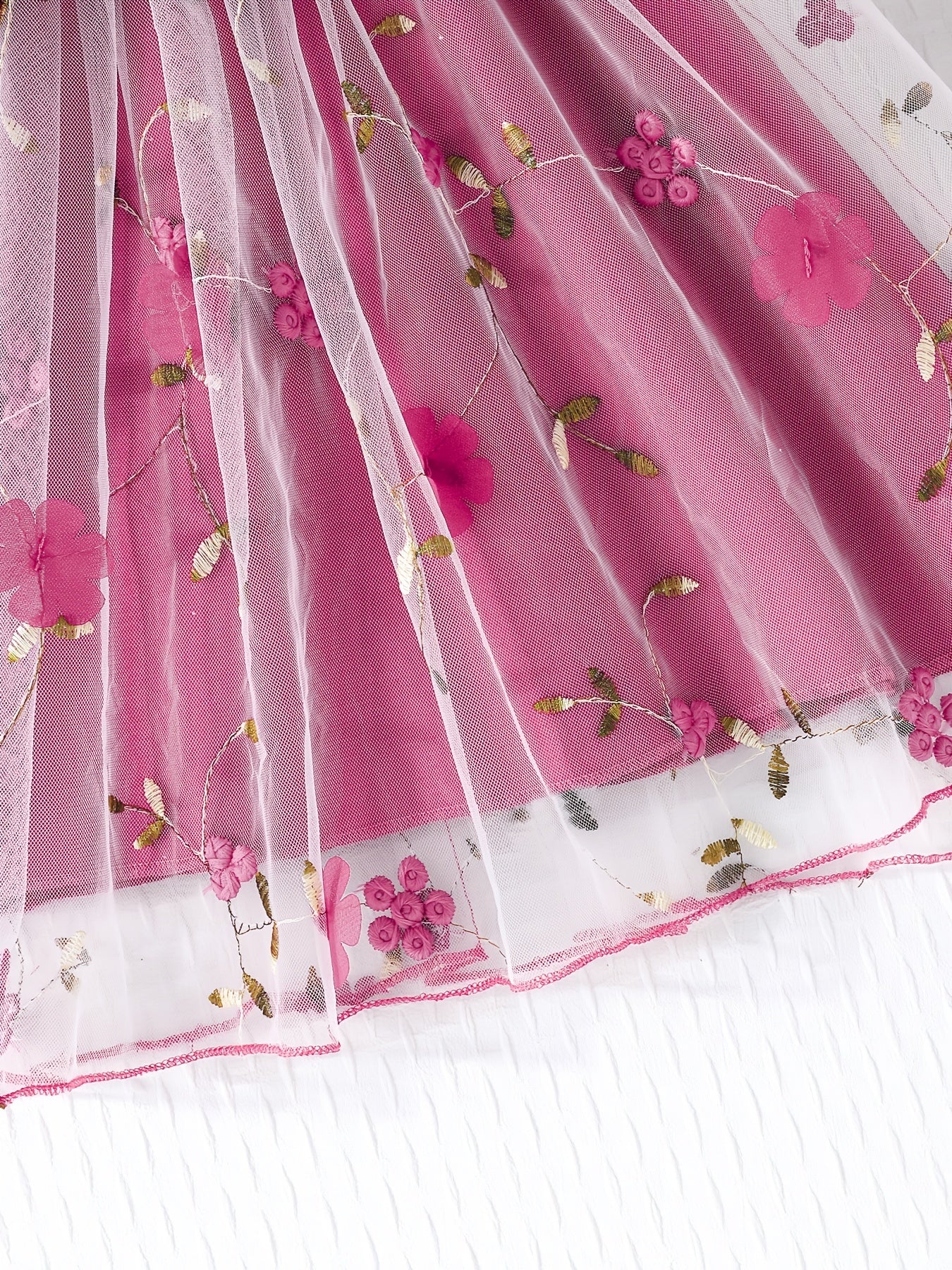 Girls' Floral Cami Tutu Dress with Ruffle Trim for Summer Parties and Holidays