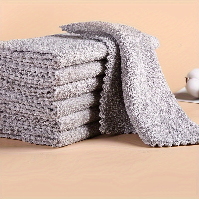 Bamboo Charcoal Fiber Dishwashing Rag Absorbent Kitchen Scrubbing Towel