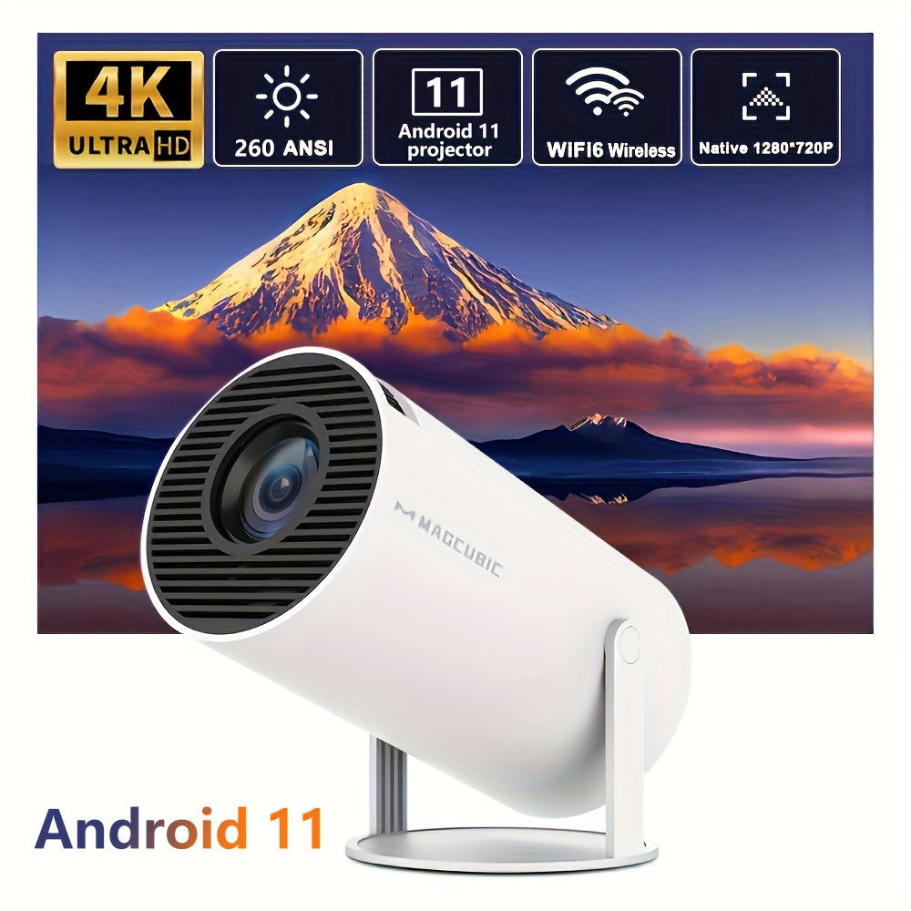 Wireless 4K Home Theater Projector Android 11 WiFi 6 720p