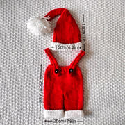 Baby Christmas Crochet Outfit for Newborns Santa Hat and Pants Set Infant Holiday Costume