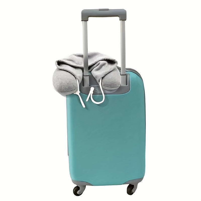 Ergonomic U-Shaped Travel Pillow with Hoodie for Adults Neck Support for Airplanes Car Trips