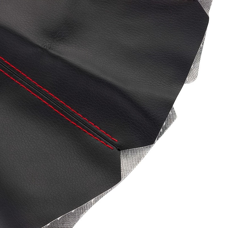 Universal PU teri uzatish uchun shinalar qopqog'i, karbon tolasi naqshli, qizil tikuvlar bilan