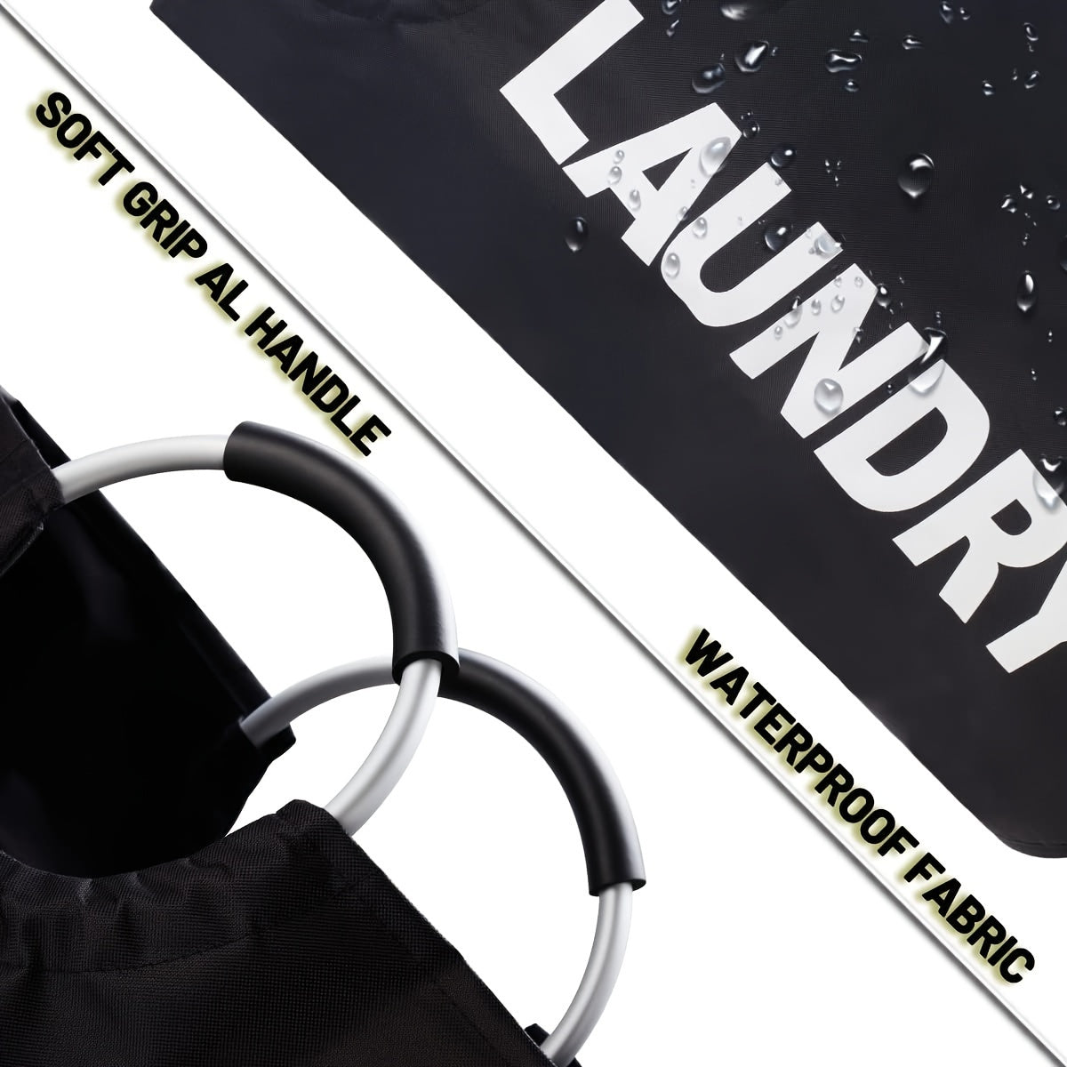 Large 240L Laundry Hamper with 3 Compartments for Clothes Towels and Toys