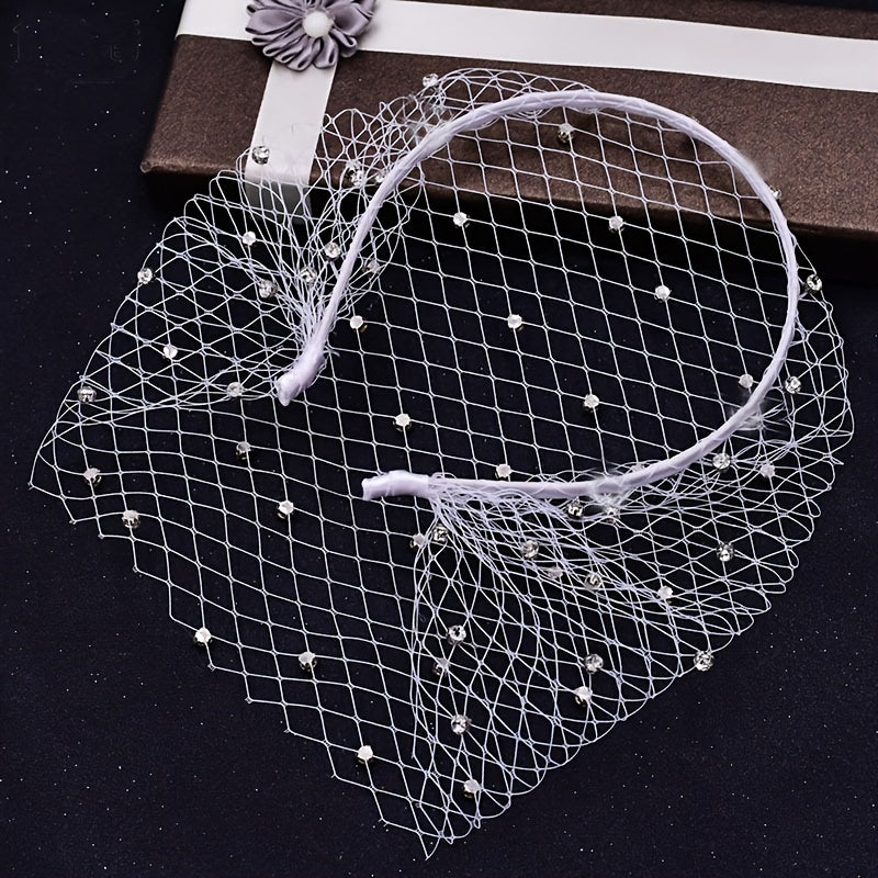 To'y va partiy uchun qora rhinestone niqobli bosh bandi, zamonaviy vintage spiral dizayni