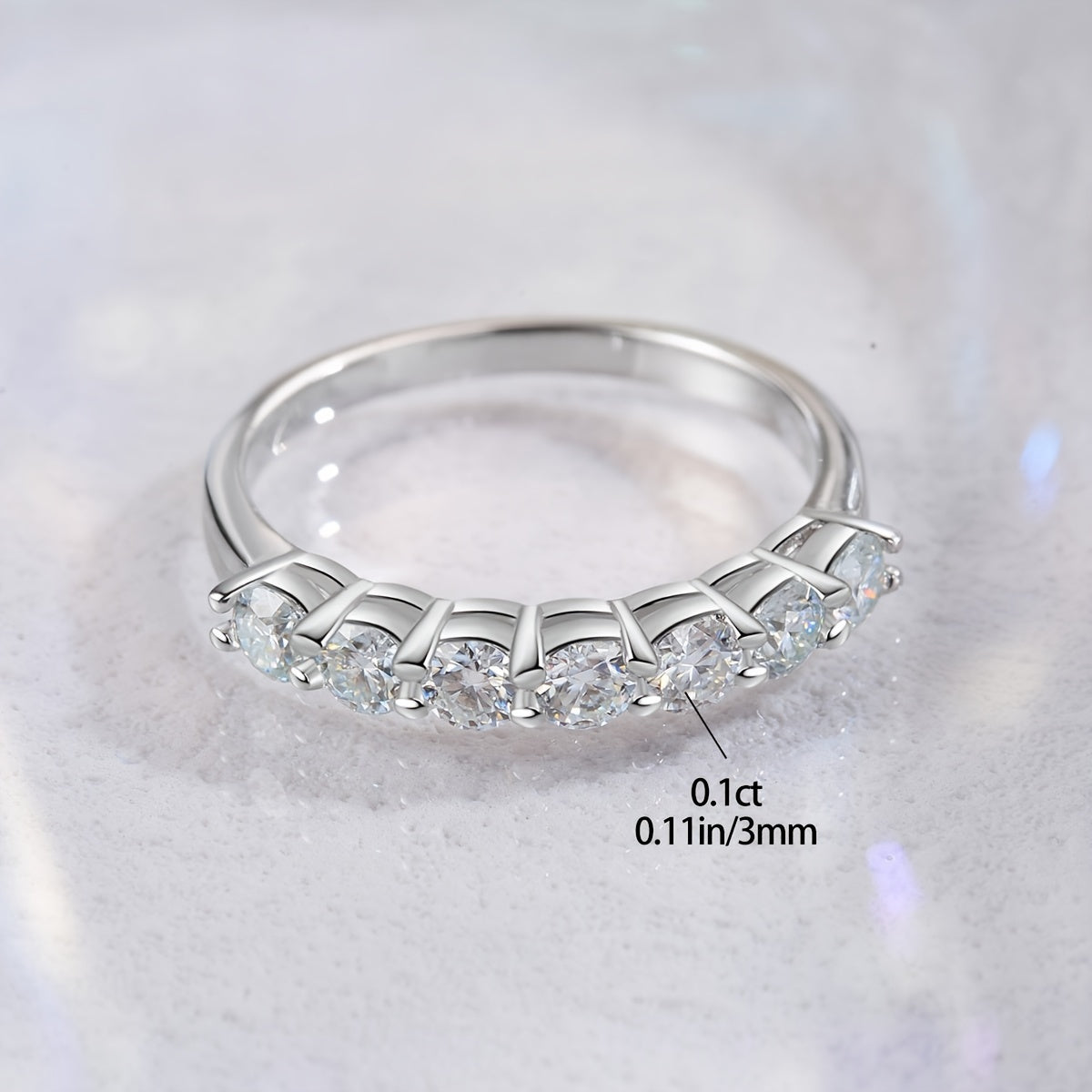 Ladies' Rose Gold Moissanite Engagement Wedding Band Sterling Silver Jewelry