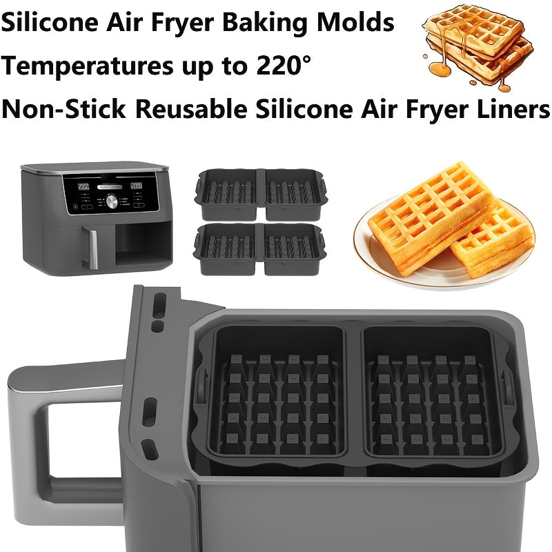 2 dona Silikonli Havo Qovurish uchun Pishirish Formasi Yoqilmaydigan, Qayta ishlatiladigan Liners Ninja Havo Qovurish Modellariga mos keladi