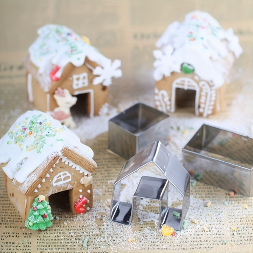 Set of 3 Miniature House Molds for 3D Cake Decorating and Gingerbread Crafts