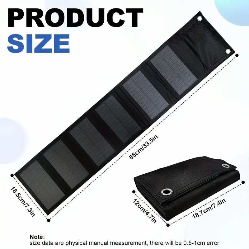 Cargador solar portátil plegable para senderismo, camping y viajes con material magnético