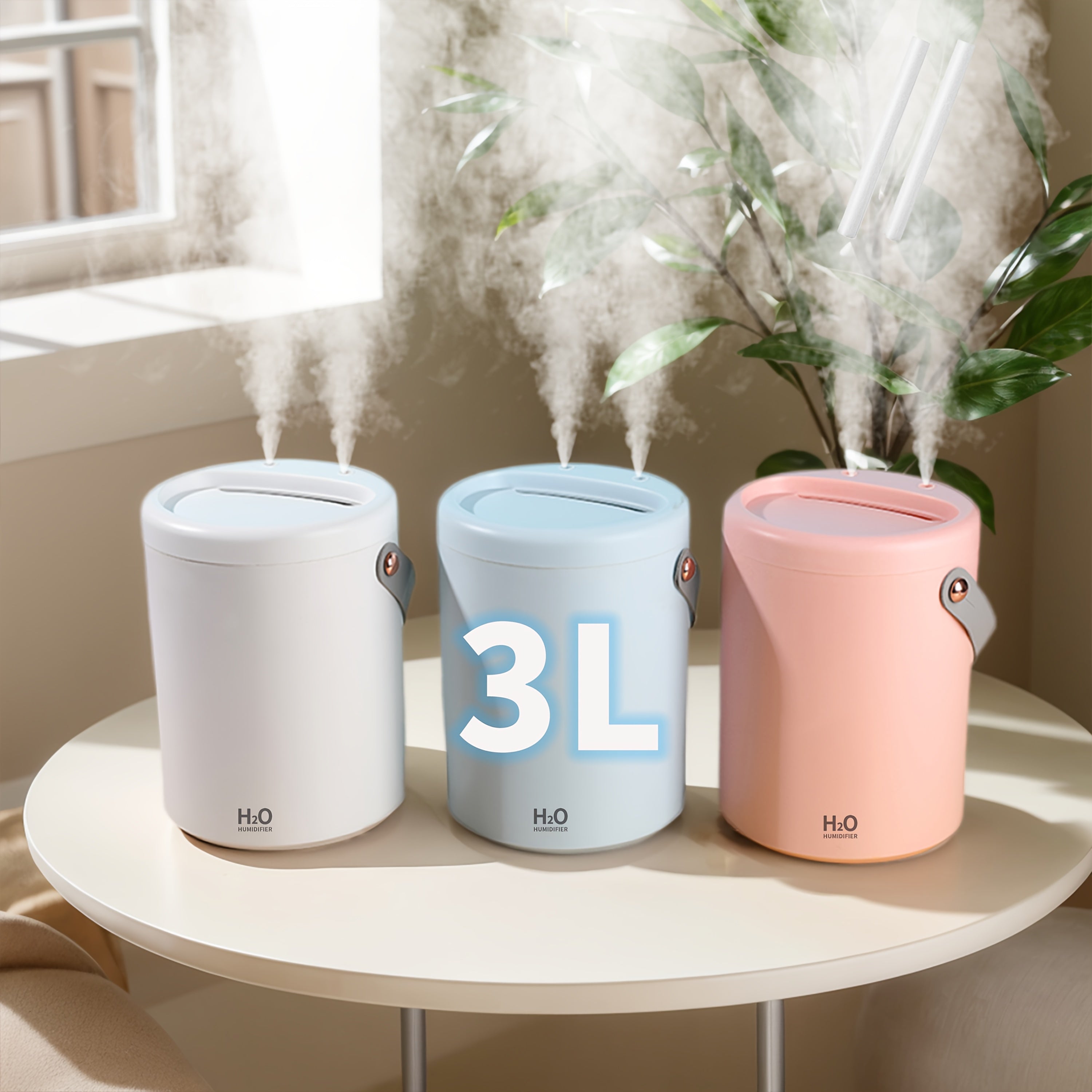 Large Capacity 3L Humidifier with Aromatherapy Diffuser for Bedroom and Office