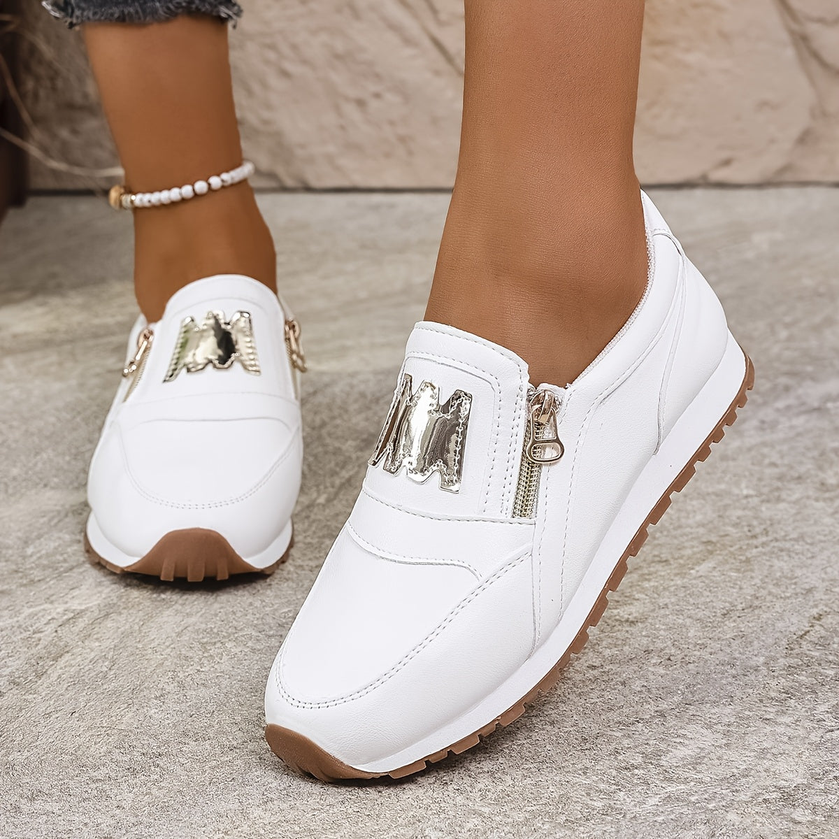 Women's Casual Sneakers Comfortable Low-Top Flats Breathable Sole