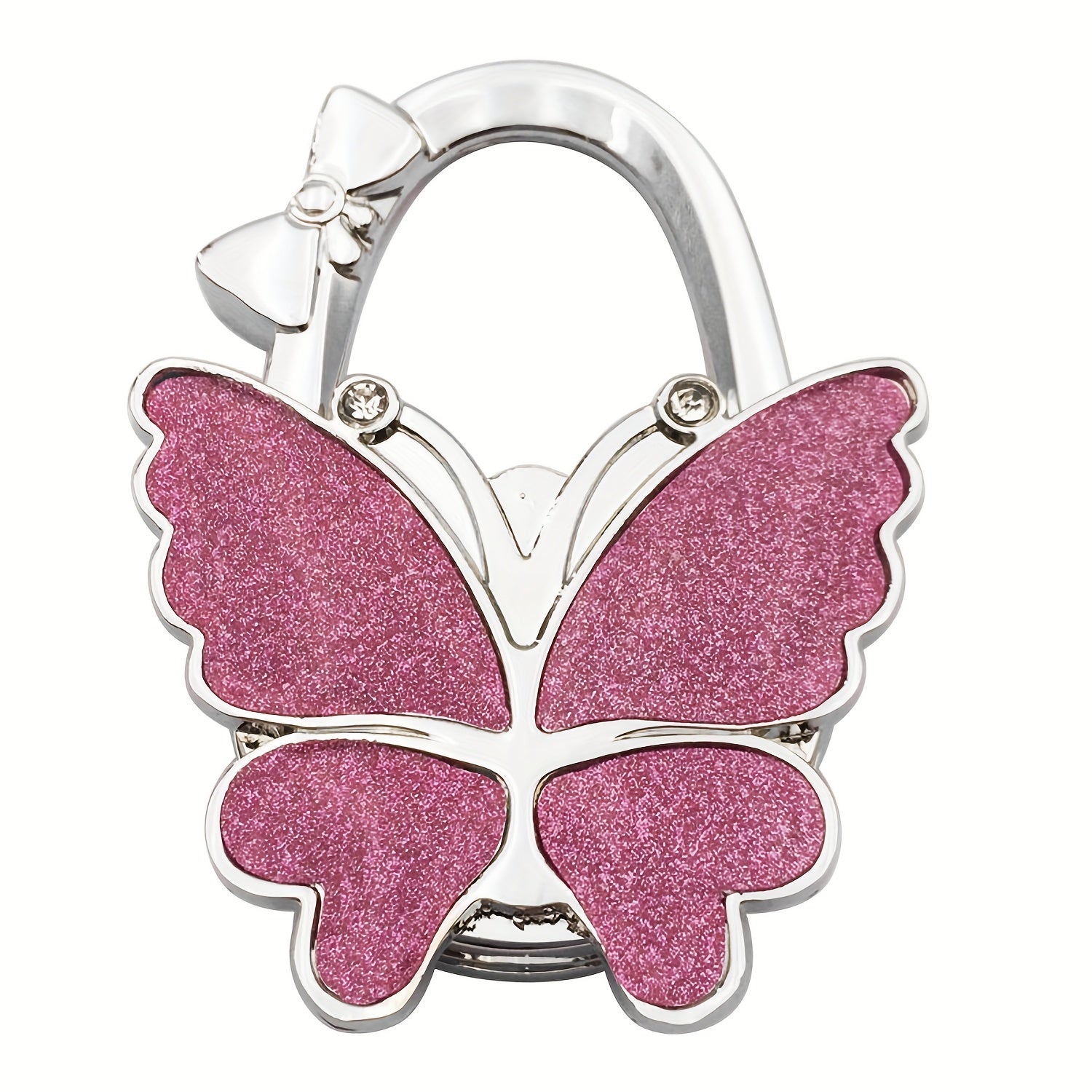 Shiny Butterfly-Shaped Folding Hanging Hook for Handbags and Accessories