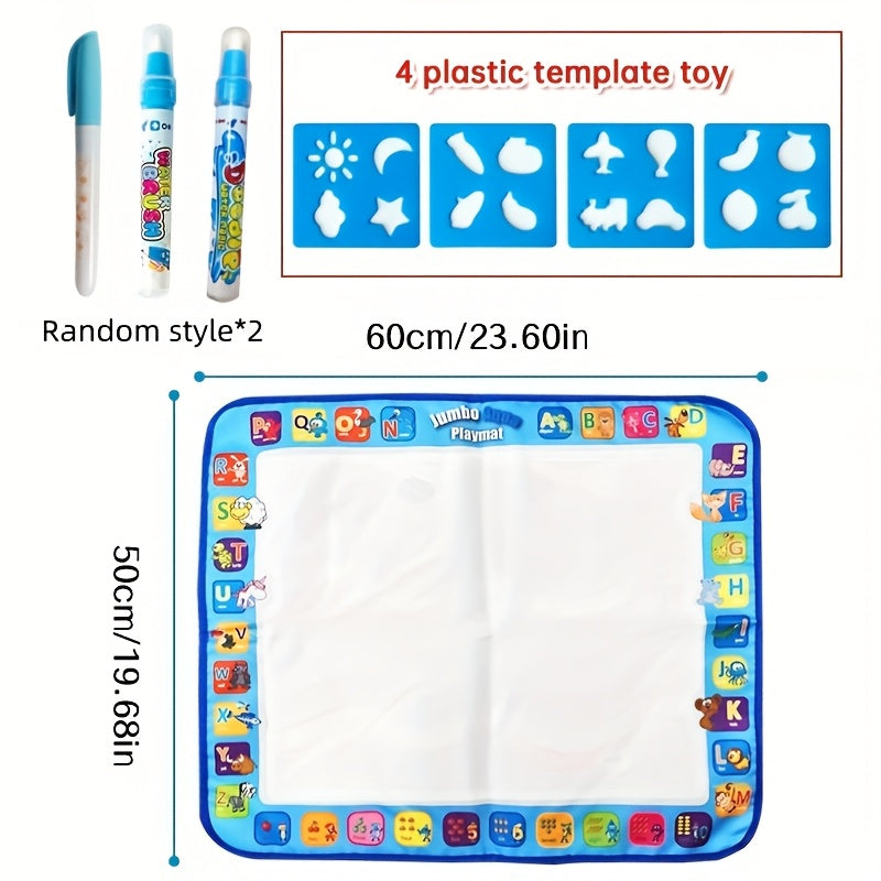 Large Reusable Water Drawing Mat for Kids and Families, Vibrant Doodle Surface, 3+ Age