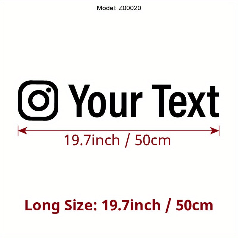 Instagram nomi uchun moslashtiriladigan vinil avtomobil oynasi stikerlari, o'z-o'zidan yopishadigan