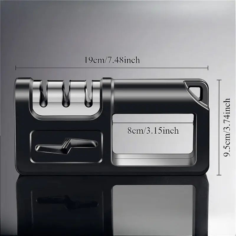 4-в-1 точилка для кухонных ножей с алмазным камнем, эргономичной ручкой, регулируемым углом, длиной 19 см