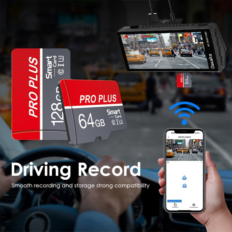 High-Speed U3 Class 10 MicroSD Card 16GB to 256GB with SD Adapter for Smartphones and Tablets