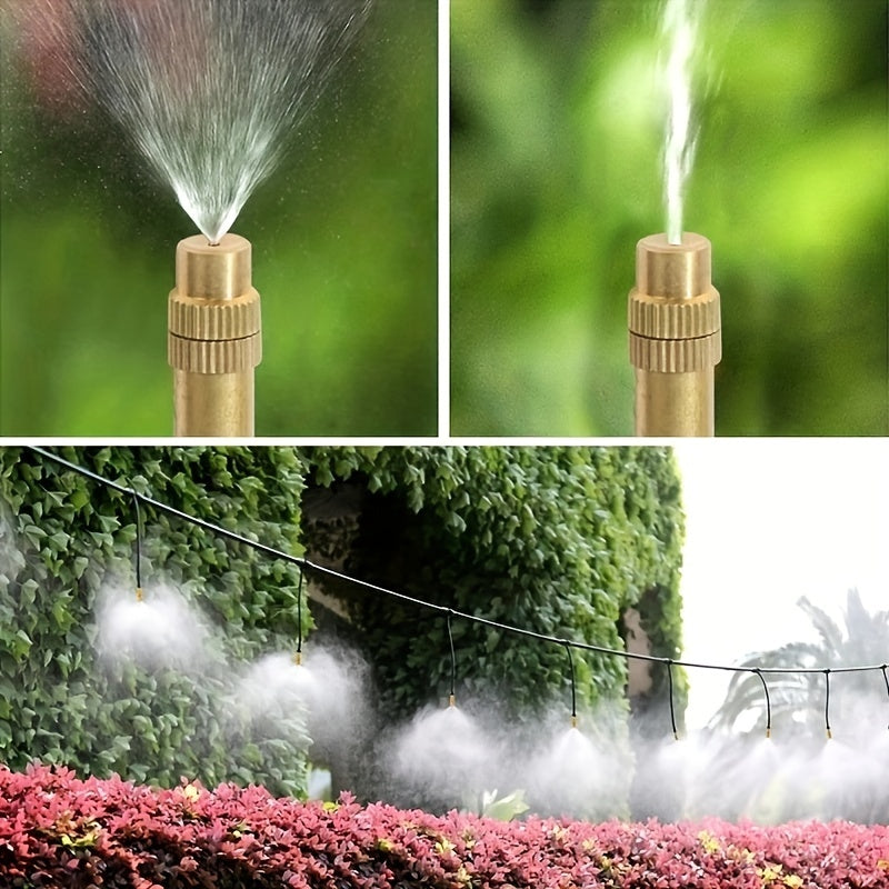 30M ochiq havoda bug'lanish sovutish tizimi, bog'ni sug'orish va namlantirish uchun sozlanadigan mis purkagichlar bilan