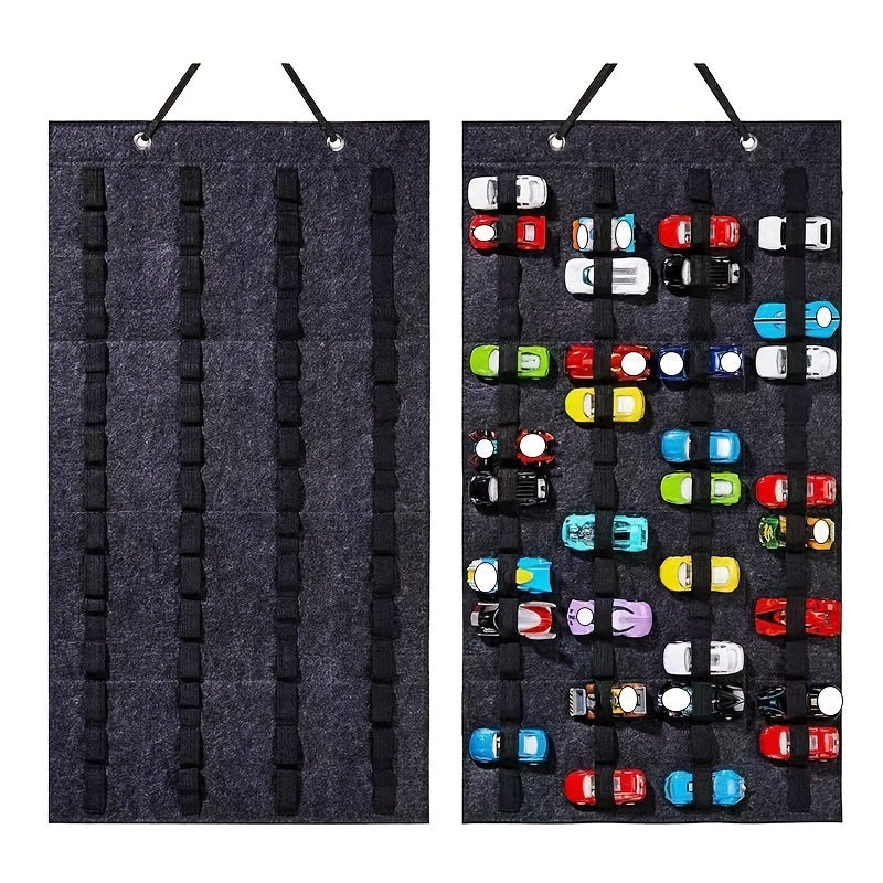 Estantería de almacenamiento de pared con 10 estantes de poliéster para organización de juguetes en la sala de estar