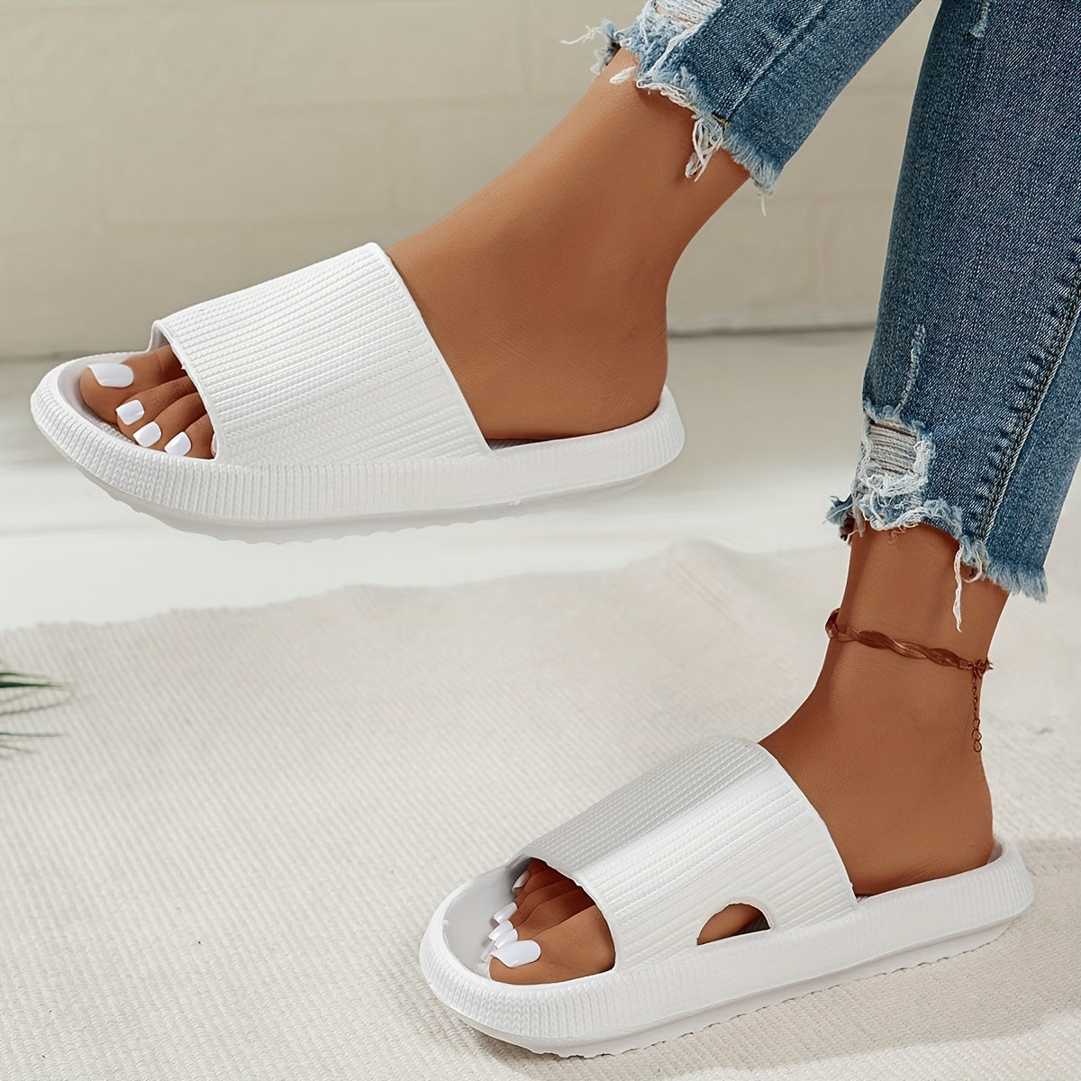 Uniseks EVA yostiqli slaydlar yumshoq tagi anti-odor qattiqlikdan himoyalangan non-slip hammom poyafzali