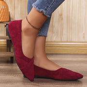 Women's Flat Shoes Slip-On Pointed Toe Lightweight Solid Color All-Season Mary-Jane