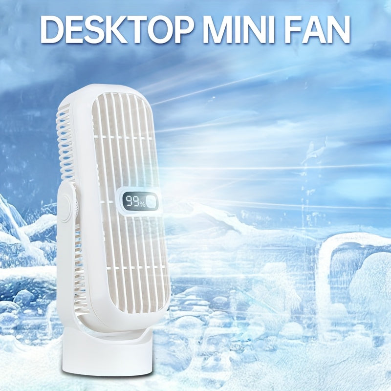 Portable Wireless Desktop Fan with 5-Speed, Mini Cooling Tower Fan, Silent, LED Display