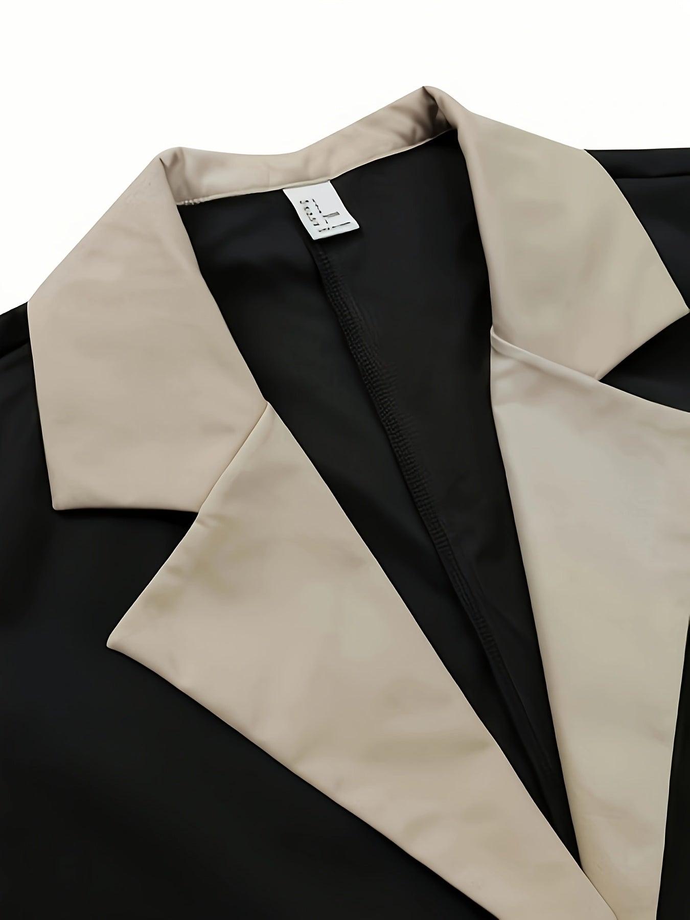 Women's Trench Coat with Color Block Lapel Belt Button Front Autumn Machine Washable