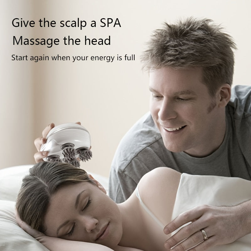 To'liq tana dam olish uchun 4 ta ajratiladigan massaj tirgaklari bilan jihozlangan portativ zaryadlanadigan elektr bosh massajchisi.