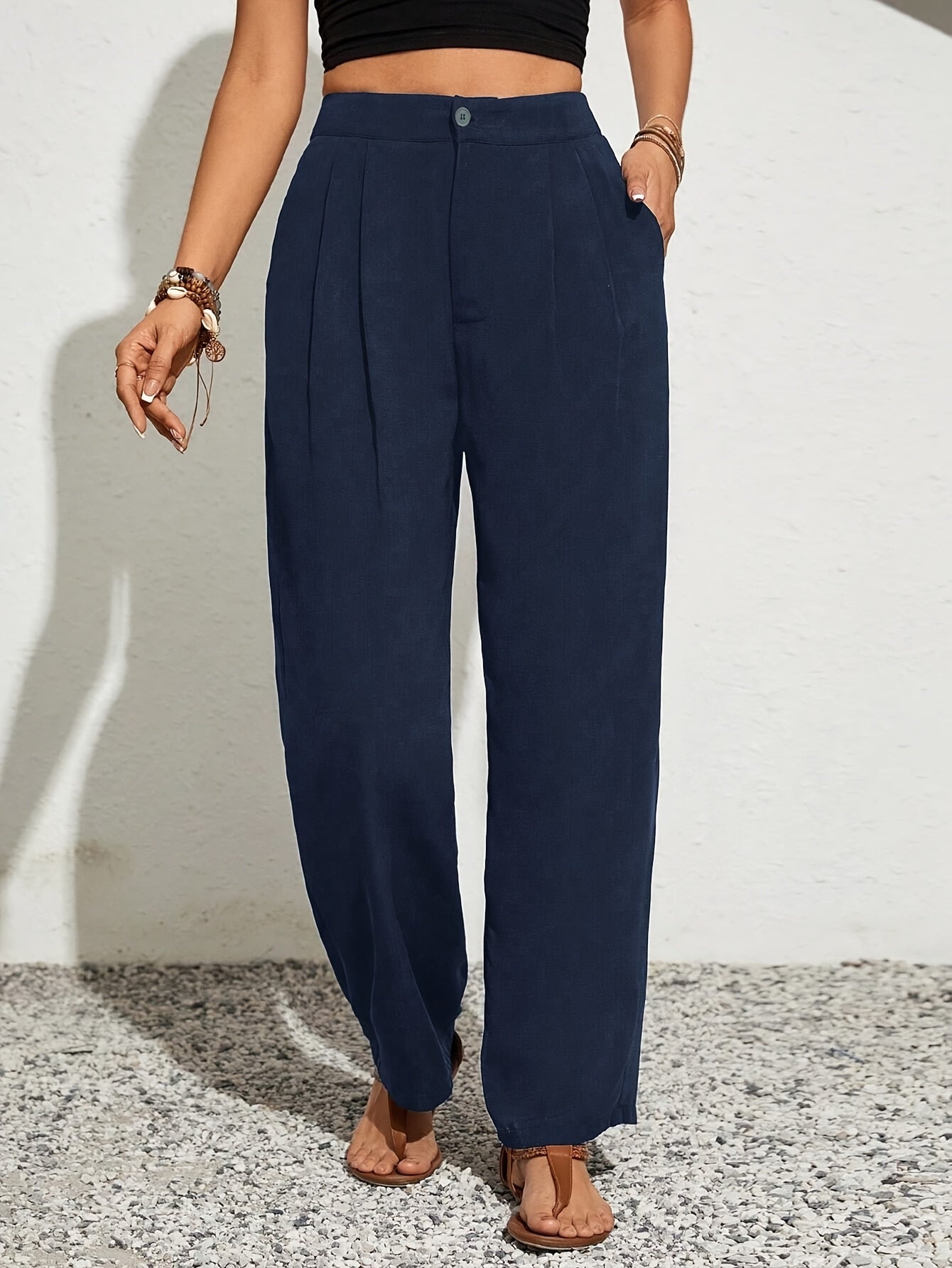 Katta o'lchamdagi ayollar uchun oddiy rangli kostyum shimlar, bahor, yoz, kuz uchun