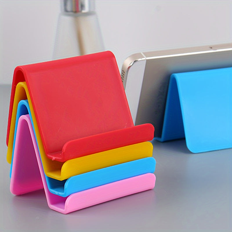 White Plastic Desktop Phone and Tablet Holders Set of 2 Portable Home Use