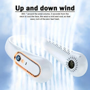 Neck Fan USB Rechargeable Adjustable 5-Speed Digital Display Bladeless Cooling Device