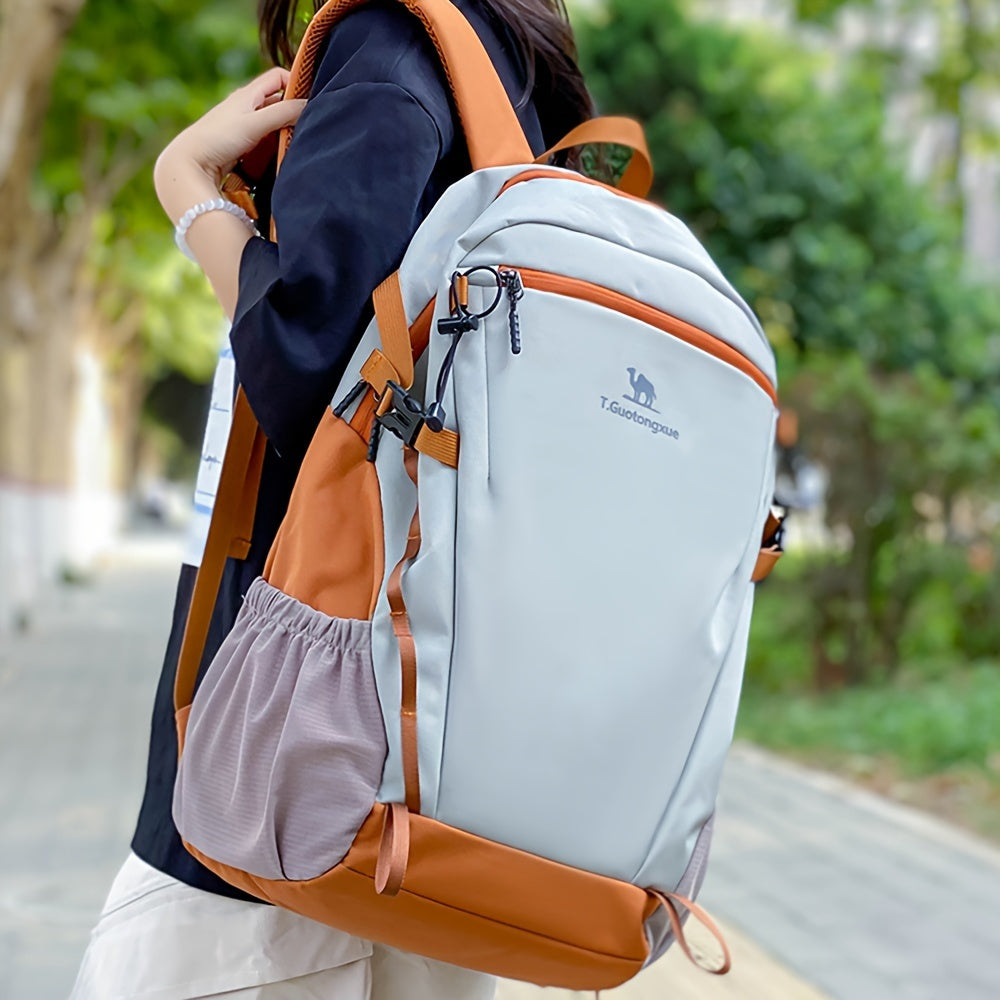 Women's Nylon Checkered Laptop Backpack for Outdoor Hiking and Travel