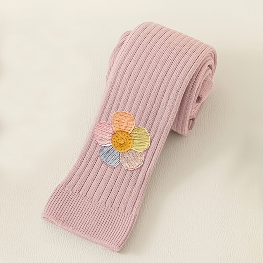 Girls Floret Pantyhose Toddler Solid Knitted Leggings Spring Fall