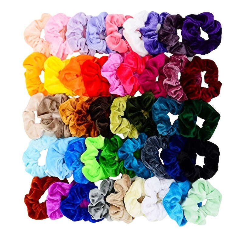 Velvet Hair Scrunchies Set of 45 Elastic Hair Ties for Women