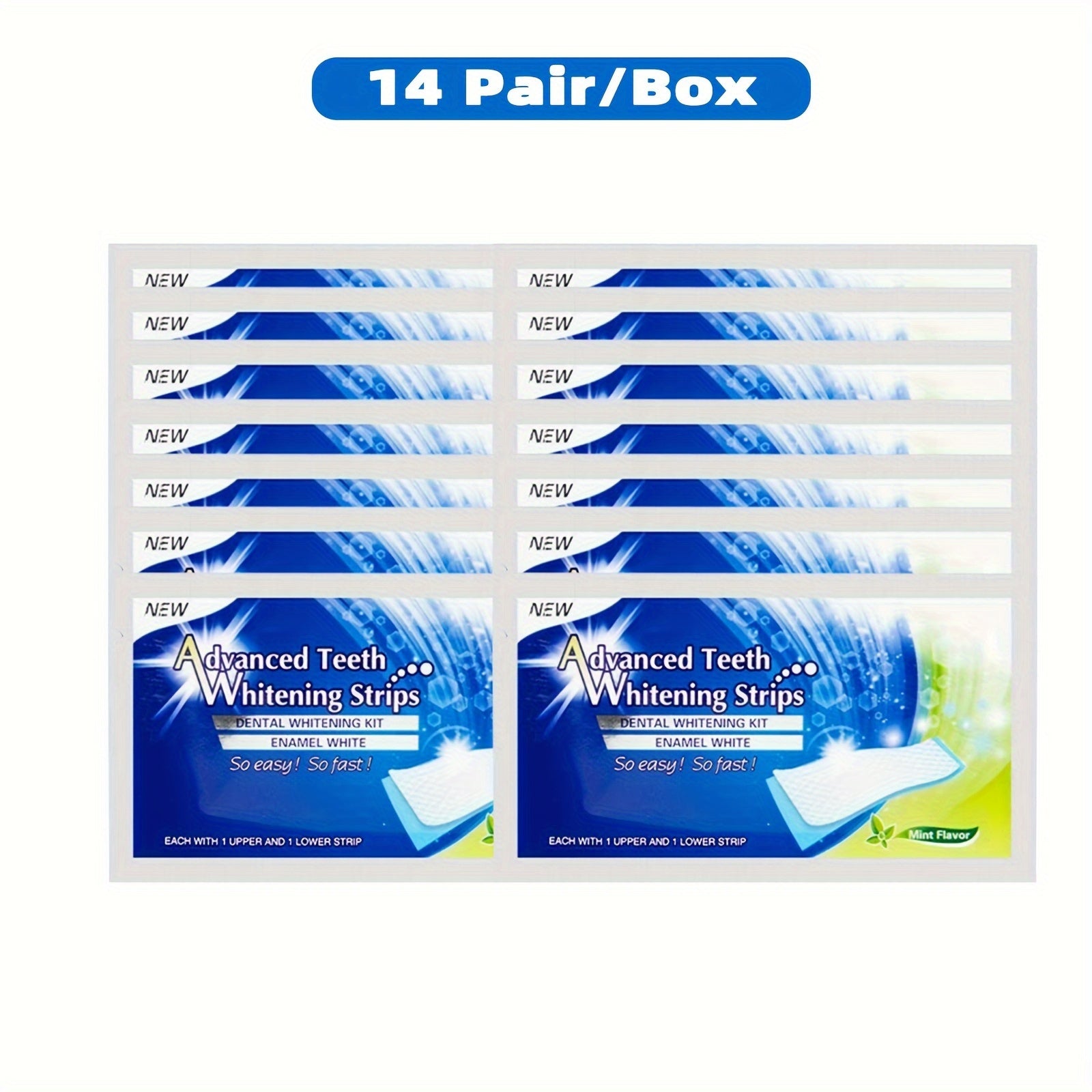 Mint Teeth Whitening Strips 7/14/21/28 Sets with Toothbrush for Daily Travel