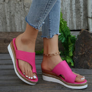 Women's Wedge Sandals Open Toe Slip-On Summer Outdoor Slides