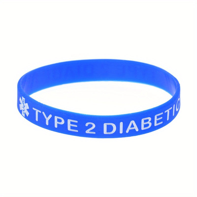 Unisex Silicone Diabetes Medical Alert Ring and Wristband Set