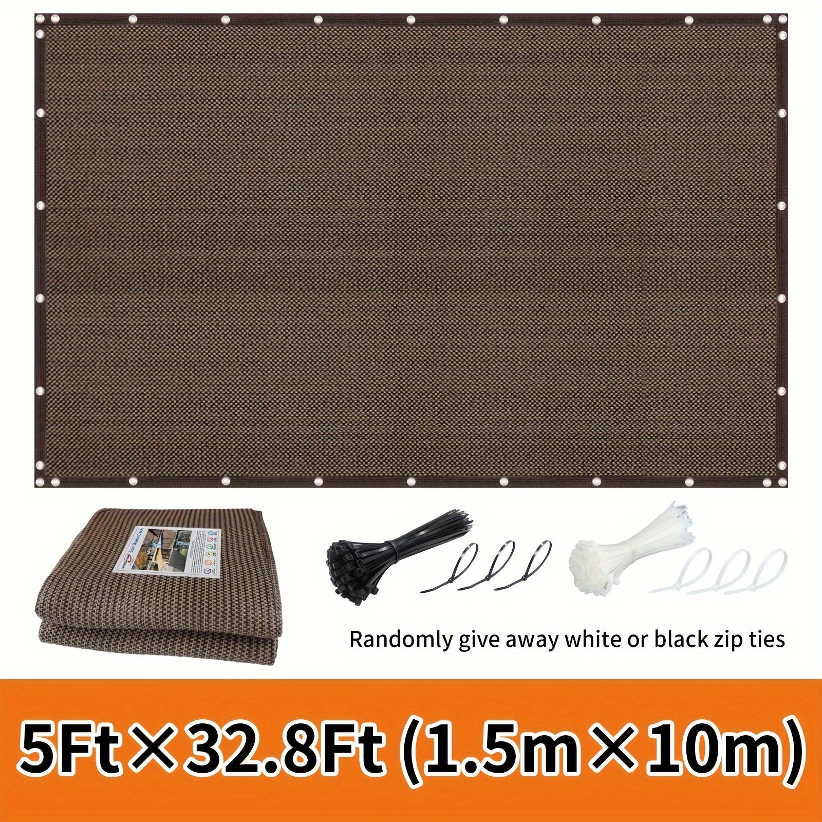 Outdoor Privacy Screen Fence Windproof Sun Protection Decorative Wall Mounted Barrier Black or White Ties Included