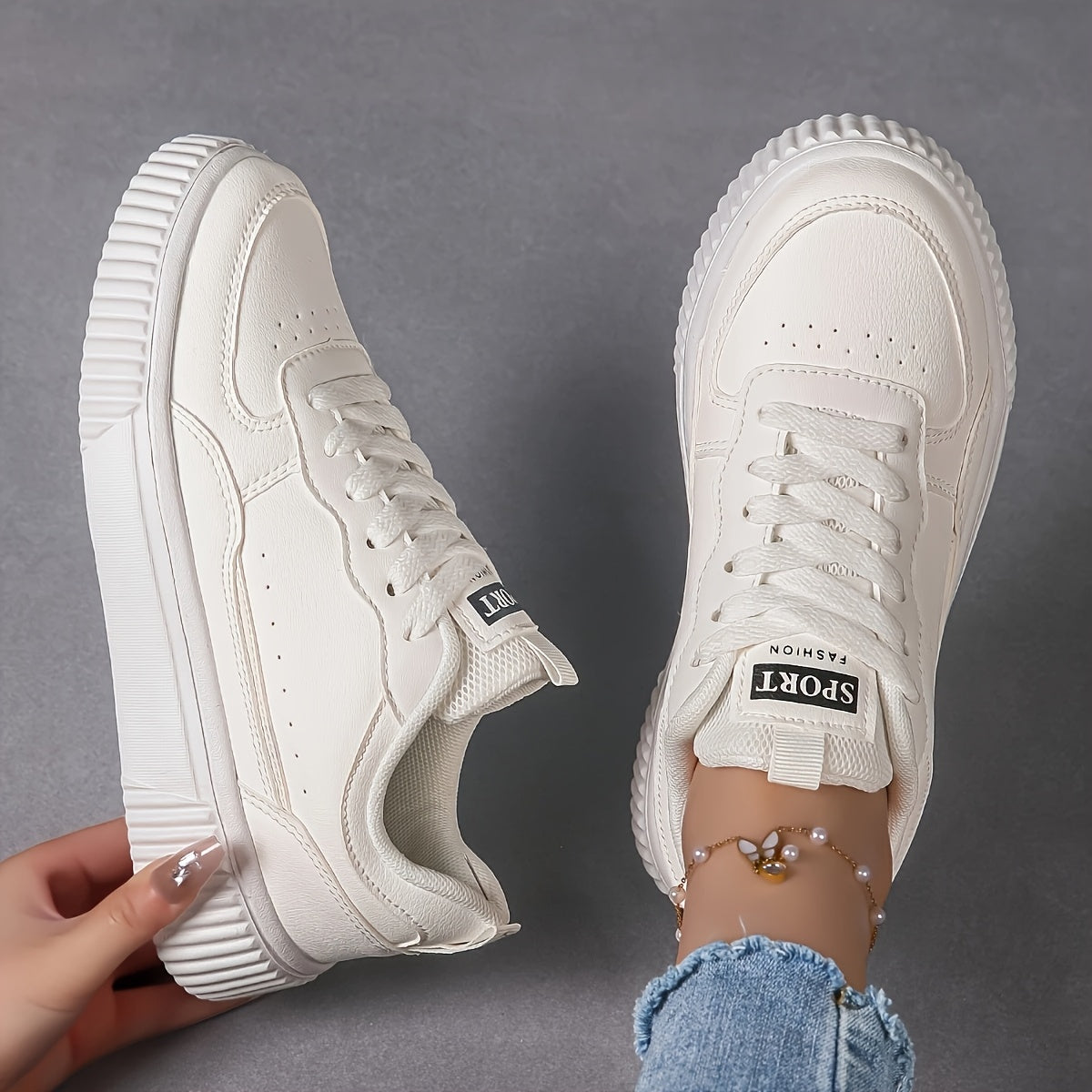Unisex Canvas Low-Top Sneakers White Green Casual Shoes for Men Women