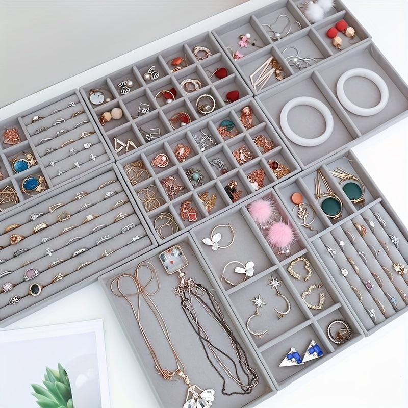 Jewelry Storage Box with Compartments for Rings Earrings Bracelets Necklaces and Watches 28.5cm x 20.5cm